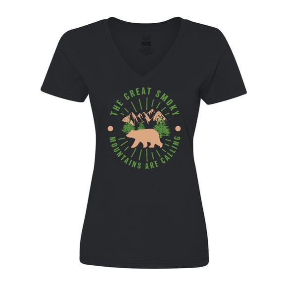 Inktastic The Great Smoky Mountains Are Calling Women's V-Neck T-Shirt