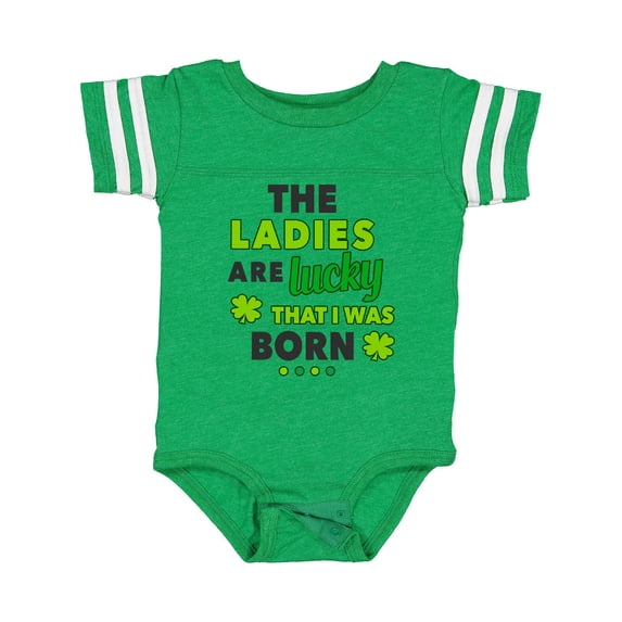 Inktastic The Ladies Are Lucky That I Was Born St Patricks Day Baby Boy Boys Baby Bodysuit