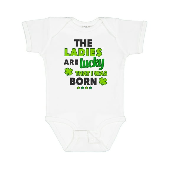 Inktastic The Ladies Are Lucky That I Was Born St Patricks Day Baby Boy Boys Baby Bodysuit