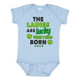 thumbnail image 1 of Inktastic The Ladies Are Lucky That I Was Born St Patricks Day Baby Boy Boys Baby Bodysuit, 1 of 5