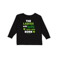 thumbnail image 1 of Inktastic The Ladies Are Lucky That I Was Born St Patricks Day Baby Boy Boys Long Sleeve Toddler T-Shirt, 1 of 5