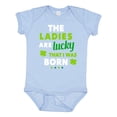 thumbnail image 1 of Inktastic The Ladies are Lucky That I was Born St Patricks Day Baby Boy Boys Baby Bodysuit, 1 of 5