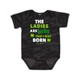 thumbnail image 1 of Inktastic The Ladies are Lucky That I was Born St Patricks Day Baby Boy Boys Baby Bodysuit, 1 of 5