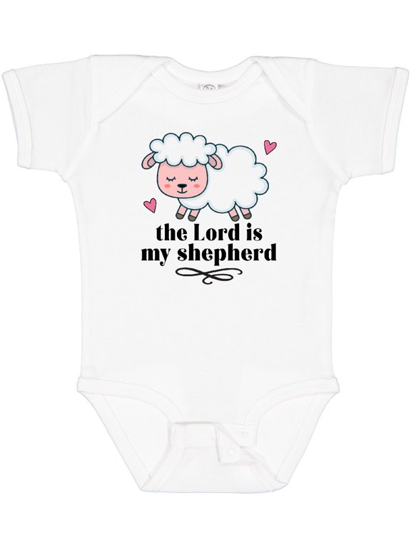 The Lord is My Shepherd Baby Lamb Girls Baby Bodysuit