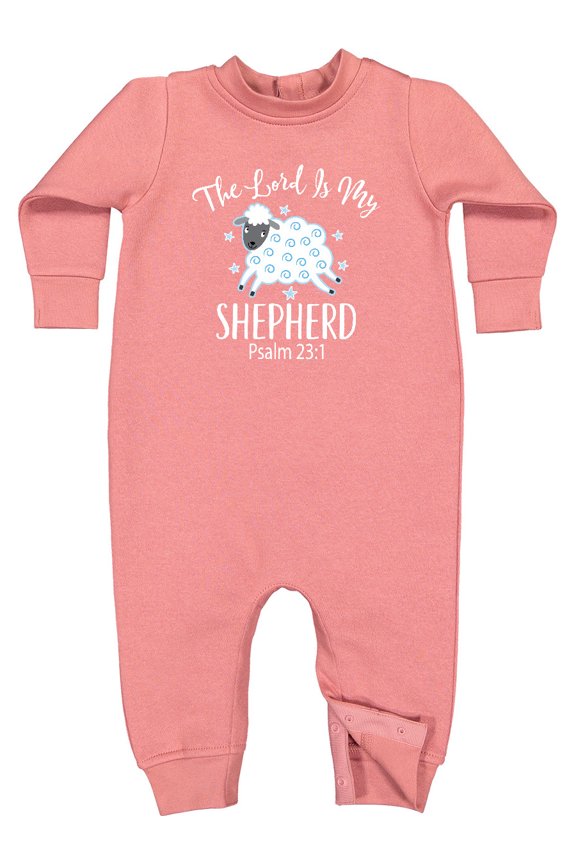 The Lord is My Shepherd Psalm 23 Baby Fleece Romper