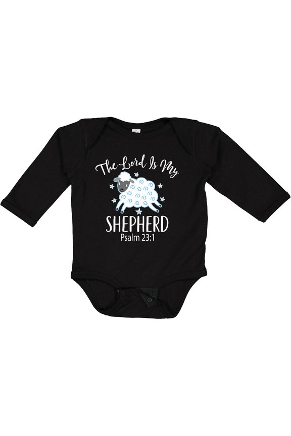The Lord is My Shepherd Psalm 23 Boys or Girls Long Sleeve Baby Bodysuit