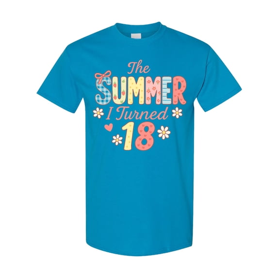 Inktastic The Summer I Turned 18 Pastel Birthday Design T-Shirt