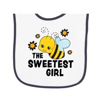 Inktastic The Sweetest Girl with Bee and Honey Combs Baby Terry Cloth Bib