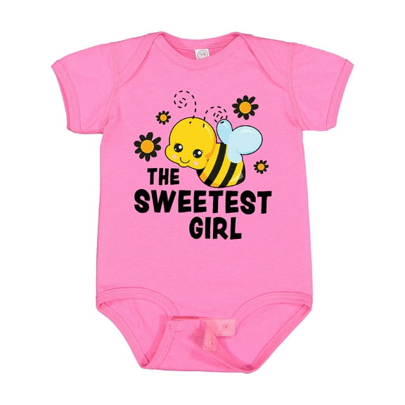 Inktastic The Sweetest Girl with Bee and Honey Combs Boys or Girls Baby Bodysuit