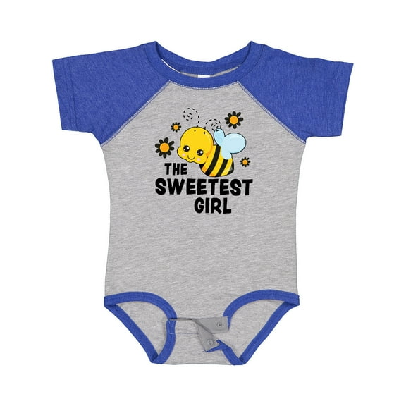 Inktastic The Sweetest Girl with Bee and Honey Combs Boys or Girls Baby Bodysuit