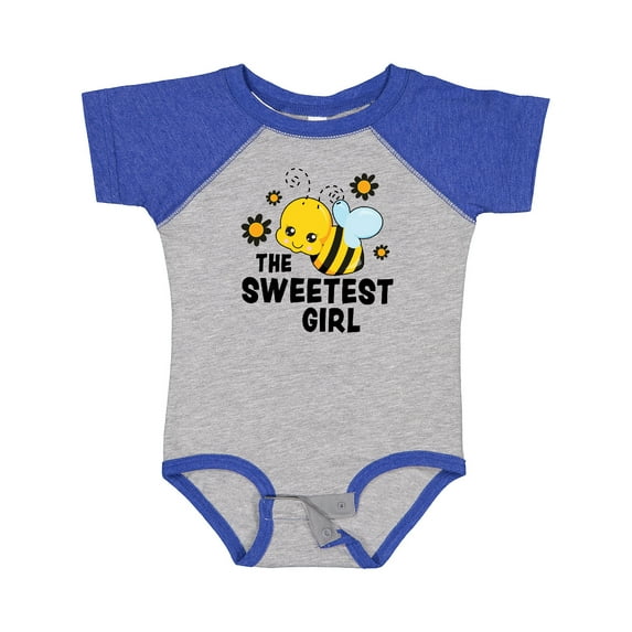 Inktastic The Sweetest Girl with Bee and Honey Combs Boys or Girls Baby Bodysuit
