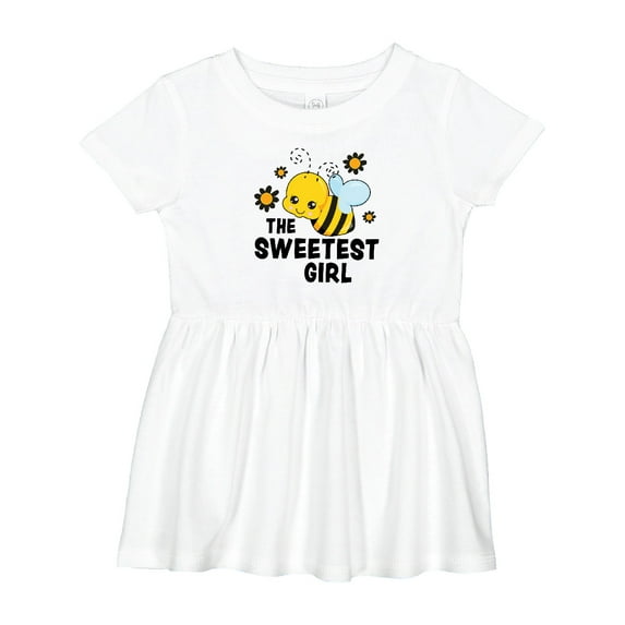 Inktastic The Sweetest Girl with Bee and Honey Combs Girls Baby Dress