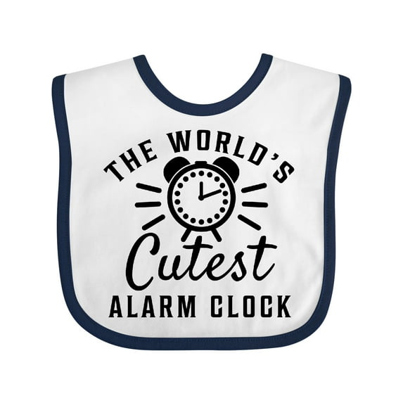 Inktastic The Worlds Cutest Alarm Clock Boys or Girls Baby Bib
