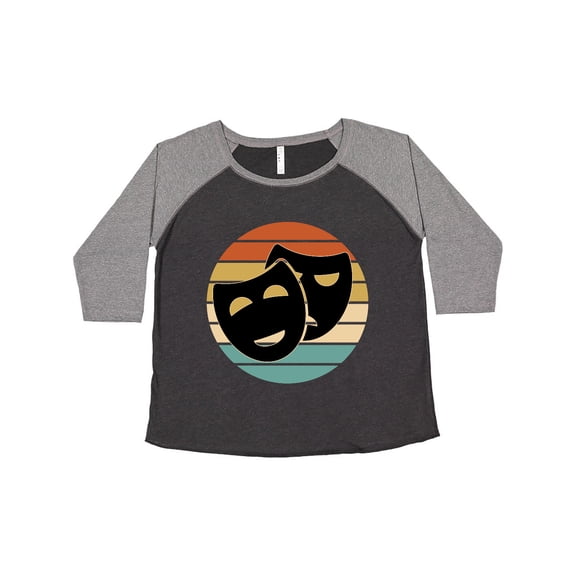 Inktastic Theater Masks Acting Gift Retro Sunset Women's Plus Size T-Shirt