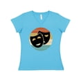 thumbnail image 1 of Inktastic Theater Masks Acting Retro Sunset Women's V-Neck T-Shirt, 1 of 5