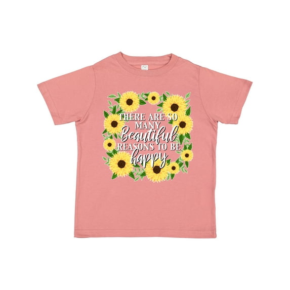 Inktastic There are so many Beautiful Reasons To Be Happy with sunflower wreath Boys or Girls Toddler T-Shirt