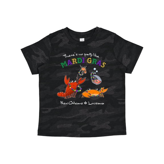 Inktastic There's No Party Like Mardi Gras with Partying Seafood Boys or Girls Toddler T-Shirt