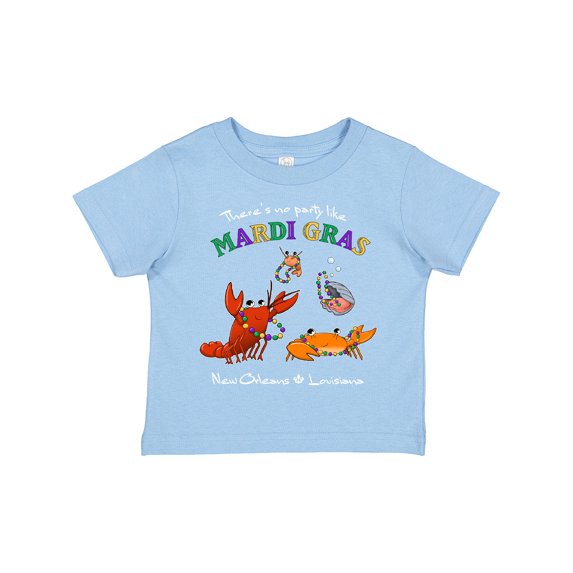 Inktastic There's No Party Like Mardi Gras with Partying Seafood Boys or Girls Toddler T-Shirt