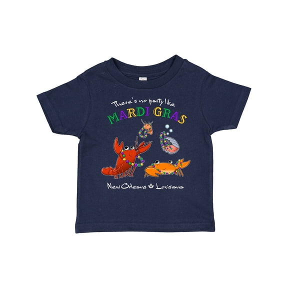 Inktastic There's No Party Like Mardi Gras with Partying Seafood Boys or Girls Toddler T-Shirt