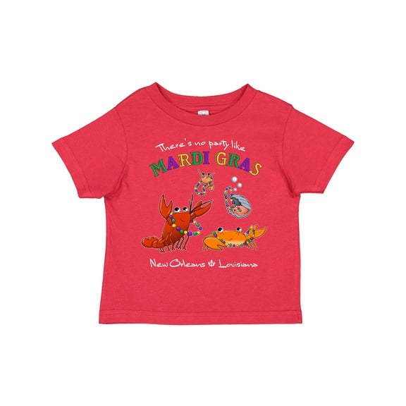 Inktastic There's No Party Like Mardi Gras with Partying Seafood Boys or Girls Toddler T-Shirt