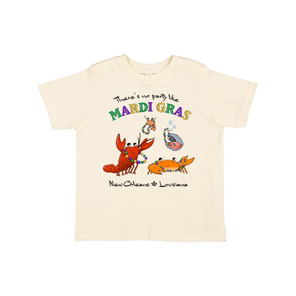 Inktastic There's No Party Like Mardi Gras with Partying Seafood Boys or Girls Toddler T-Shirt