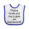 thumbnail image 1 of Inktastic These Fools Put My Cape on Backwards Boys or Girls Baby Bib, 1 of 4