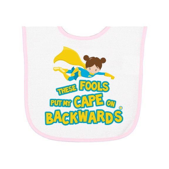 Inktastic These Fools Put My Cape on Backwards Funny Baby Terry Cloth Bib