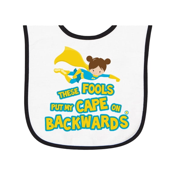 Inktastic These Fools Put My Cape on Backwards Funny Baby Terry Cloth Bib