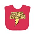 thumbnail image 1 of Inktastic These Fools Put My Cape on Backwards&reg; Bolt Yellow Boys or Girls Baby Bib, 1 of 4