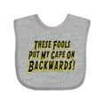 thumbnail image 1 of Inktastic These Fools Put My Cape on Backwards&reg; Boys or Girls Baby Bib, 1 of 4