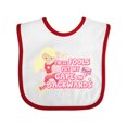 thumbnail image 1 of Inktastic These Fools Put My Cape on Backwards&reg; Pink Superhero Edition Girls Baby Bib, 1 of 4