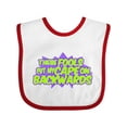 thumbnail image 1 of Inktastic These Fools Put My Cape on Backwards&reg; Pow Purple Boys or Girls Baby Bib, 1 of 4
