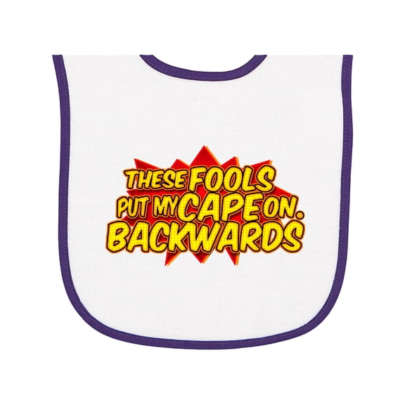 Inktastic These Fools Put My Cape on Backwards® Red Baby Terry Cloth Bib