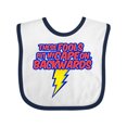 thumbnail image 1 of Inktastic These Fools Put My Cape on Backwards&reg; Superhero Boys or Girls Baby Bib, 1 of 4