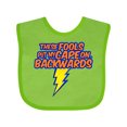 thumbnail image 1 of Inktastic These Fools Put My Cape on Backwards&reg; Superhero Boys or Girls Baby Bib, 1 of 4