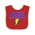 thumbnail image 1 of Inktastic These Nerds Put My Cape on Backwards&reg; Superhero R Boys or Girls Baby Bib, 1 of 4
