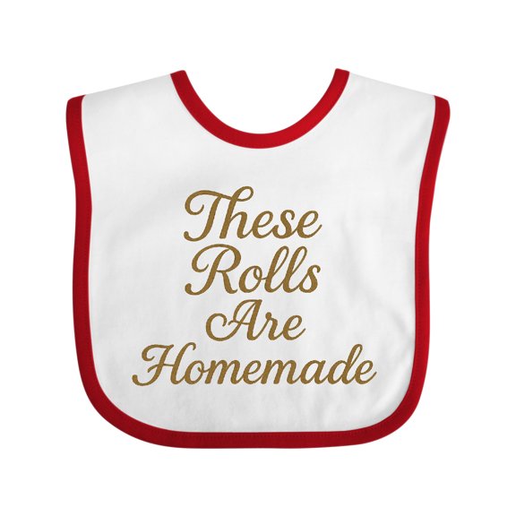 Inktastic These Rolls Are Homemade Funny Quote Boys or Girls Baby Bib