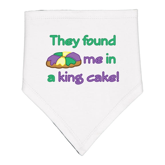Inktastic They Found Me in a King Cake Baby Bandana Bib