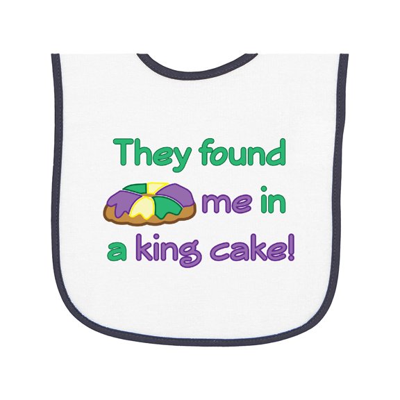Inktastic They Found Me in a King Cake Baby Terry Cloth Bib