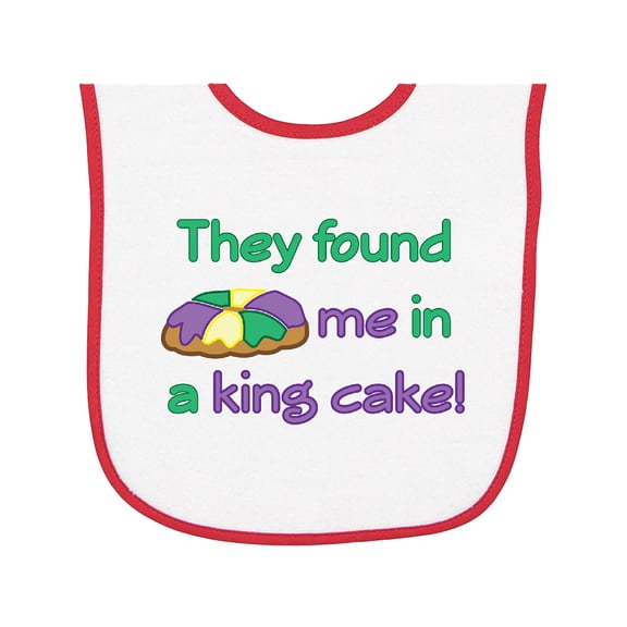 Inktastic They Found Me in a King Cake Baby Terry Cloth Bib