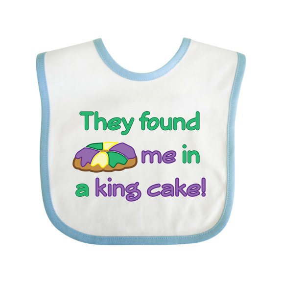 Inktastic They Found Me in a King Cake Boys or Girls Baby Bib