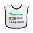 thumbnail image 1 of Inktastic They Found Me in a King Cake Boys or Girls Baby Bib, 1 of 4