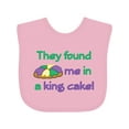 thumbnail image 1 of Inktastic They Found Me in a King Cake Boys or Girls Baby Bib, 1 of 4