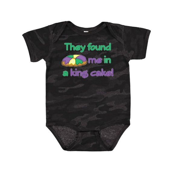 Inktastic They Found Me in a King Cake Boys or Girls Baby Bodysuit