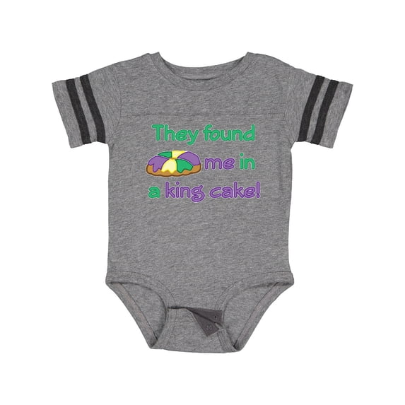 Inktastic They Found Me in a King Cake Boys or Girls Baby Bodysuit