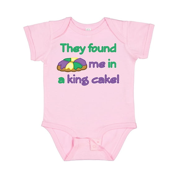 Inktastic They Found Me in a King Cake Boys or Girls Baby Bodysuit
