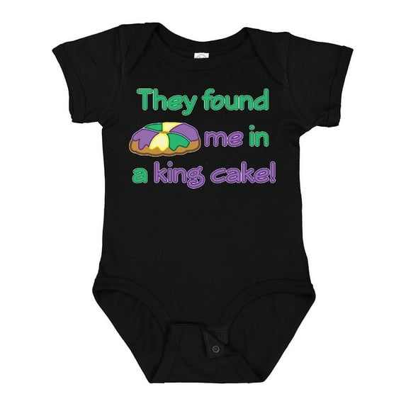 Inktastic They Found Me in a King Cake Boys or Girls Baby Bodysuit