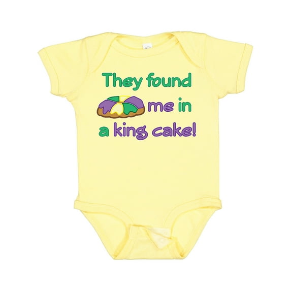 Inktastic They Found Me in a King Cake Boys or Girls Baby Bodysuit