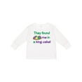 thumbnail image 1 of Inktastic They Found Me in a King Cake Boys or Girls Long Sleeve Toddler T-Shirt, 1 of 5
