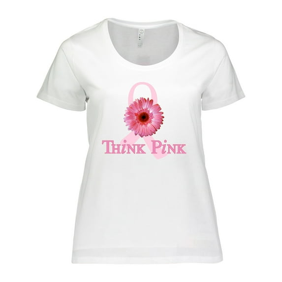 Inktastic Think Pink Breast Cancer Women's Plus Size T-Shirt